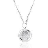 Find your path with our "Be Strong and Courageous" engraved compass locket
